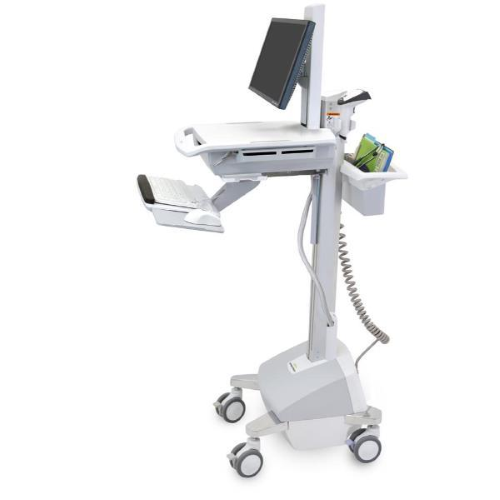 Ergotron StyleView - Carrello - per display LCD/dotazione PC - alimentazione LiFe, UE - medico - plastica, Alluminio, acciaio placcato zinco - grigio, bianco, alluminio lucidato - dimensione schermo: fino a 22"